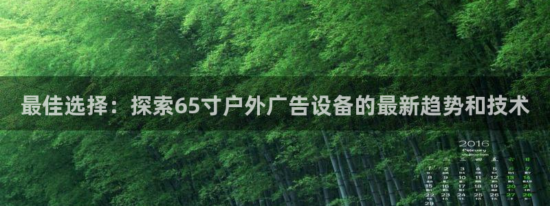 杏宇平台怎么样赚钱：最佳选择：探索65寸户外广告设备的最新趋势和技术