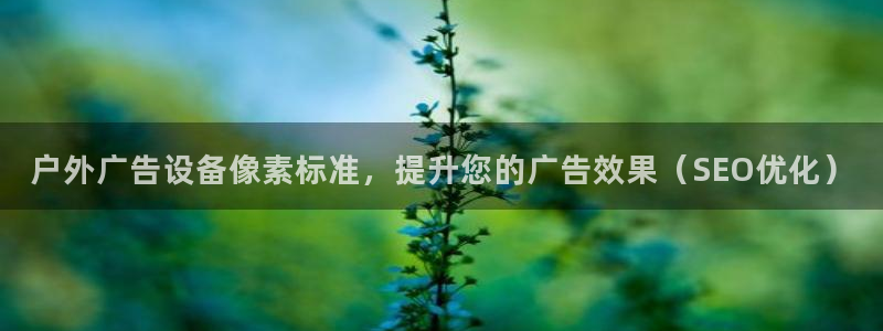 杏宇平台客服：户外广告设备像素标准，提升您的广告效果（SEO优化）