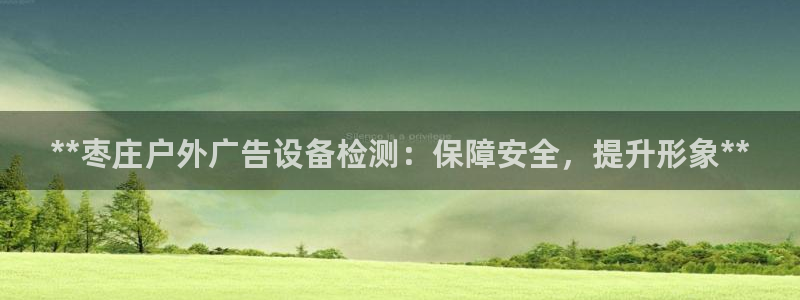 杏宇平台提现为什么这么久呢：**枣庄户外广告设备检测：保障安全，提升形象**