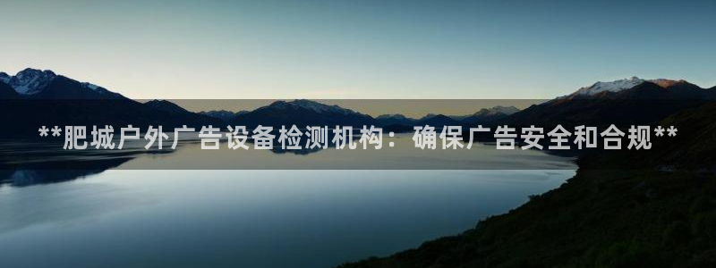杏宇平台提现为什么这么久呢：**肥城户外广告设备检测机构：确保广告安全和合规**