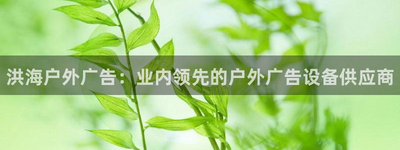 杏宇平台代理怎么赚钱：洪海户外广告：业内领先的户外广告设备供应商