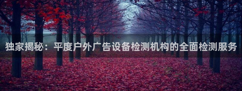 杏宇平台客服：独家揭秘：平度户外广告设备检测机构的全面检测服务