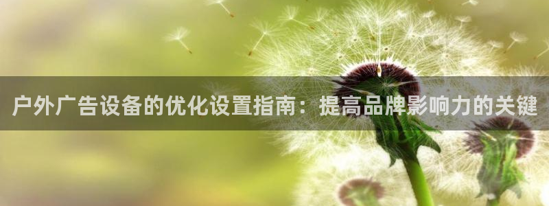 杏宇平台怎么样赚钱：户外广告设备的优化设置指南：提高品牌影响力的关键