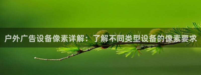 杏宇平台怎么样知乎：户外广告设备像素详解