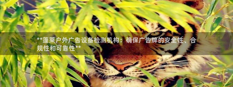 杏宇平台代理怎么样赚钱：**蓬莱户外广告设备检测机构：确保广告牌的安全性、合
规性和可靠性**