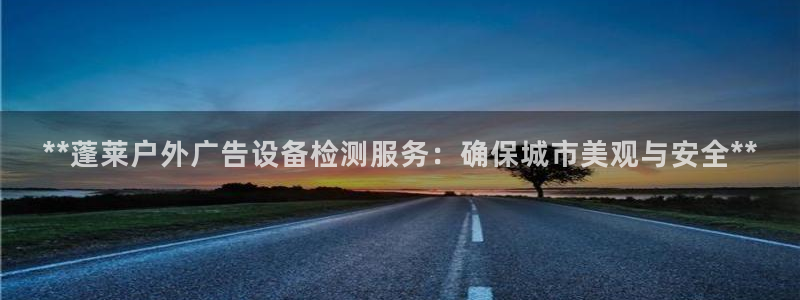 杏宇平台提现为什么这么久呢：**蓬莱户外广告设备检测服务：确保城市美观与安全**