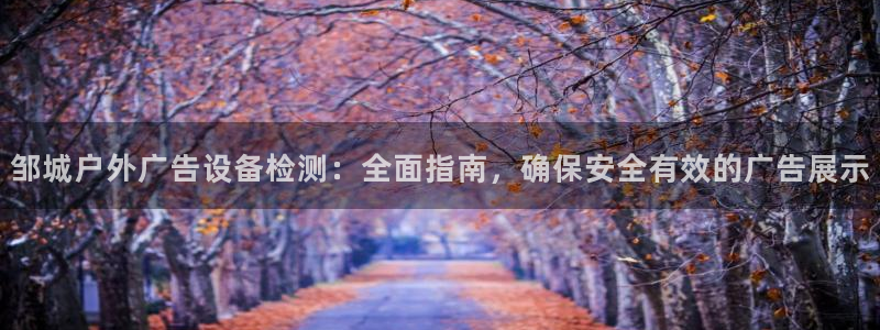 杏宇平台代理怎么样啊：邹城户外广告设备检测：全面指南，确保安全有效的广告展示